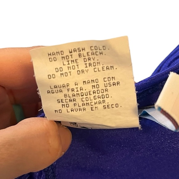 Vintage 90s Catalina royal blue ribbed one piece swimsuit low back 12 - Picture 15 of 15